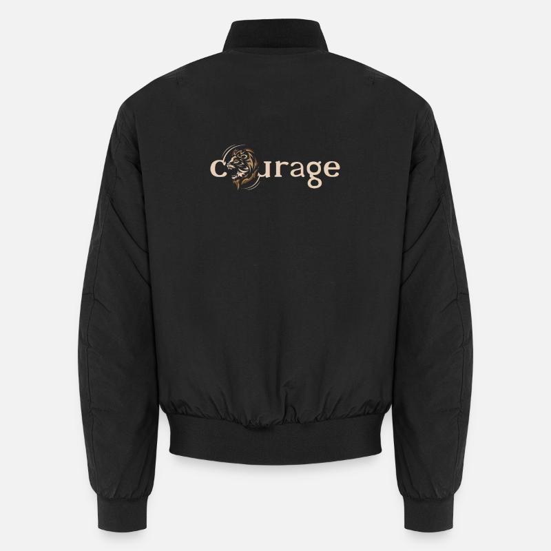 Mut Courage Löwe Motivation Kraft Stärke Logo Unisex Bomberjacke