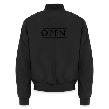 OUVERT dans le cadre - Bomber unisexe - noir - Dos - AI Model Male 185 light (185cm)
