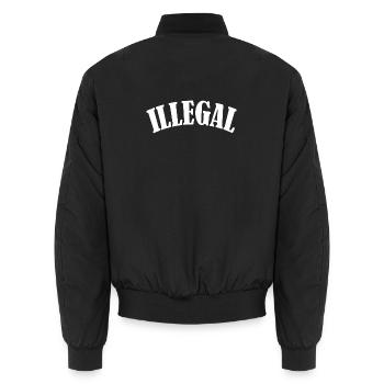 illegal lawless unlawfully unlawful demo - Unisex Bomber Jacket - black - Back - AI Model Male 185 light (185cm)