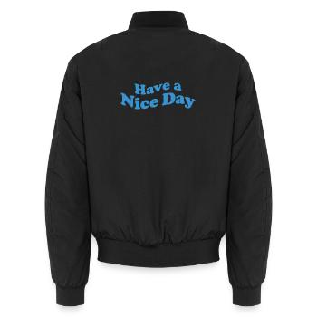 nice day - Unisex Bomberjacke - Schwarz - Hinten - AI Model Male 185 light (185cm)