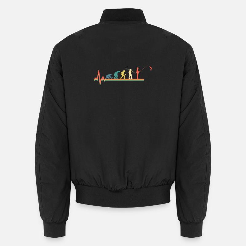 Fishing Angler Evolution Retro Fisherman Unisex Bomber Jacket