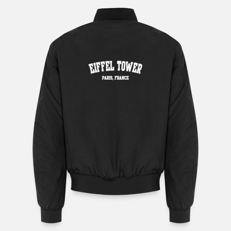 Eiffel Tower Paris Crest - Unisex Bomber Jacket - black