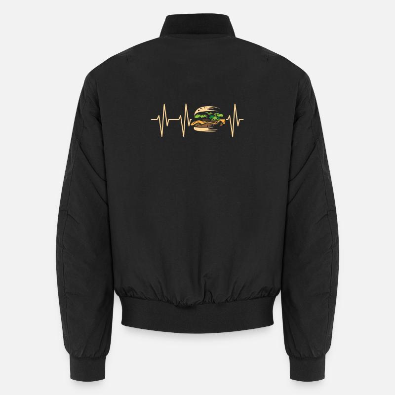 burger bistro pulse eating fast food icon graphic Unisex Bomber Jacket
