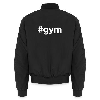 GYM Fitness Entraînement de musculation - Bomber unisexe - noir - Dos - AI Model Male 185 light (185cm)