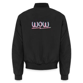 WOW Bekleidung & Accessoires - Unisex Bomberjacke - Schwarz - Hinten - AI Model Male 185 light (185cm)