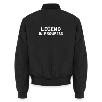 Legend in Progress - dictons amusants - Bomber unisexe - noir - Dos - AI Model Male 185 light (185cm)