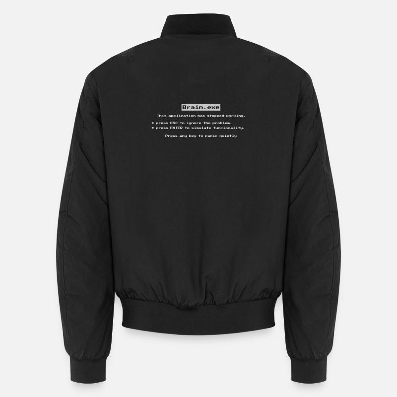 Brain.exe – Lustiges Computerfehler-Shirt - Unisex Bomberjacke - Schwarz