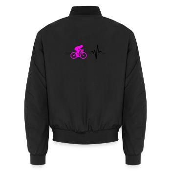 VÉLO DE ROUTE VÉLO BATTEMENT DE CŒUR VÉLO ROSE - Bomber unisexe - noir - Dos - AI Model Male 185 light (185cm)