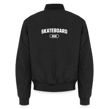 Skateboard Mom - Unisex Bomber Jacket - black - Back - AI Model Male 185 light (185cm)