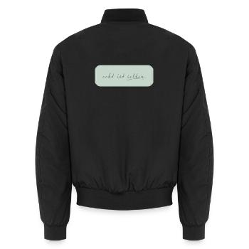 Le réel est rare – Typographie minimaliste - Bomber unisexe - noir - Dos - AI Model Male 185 light (185cm)