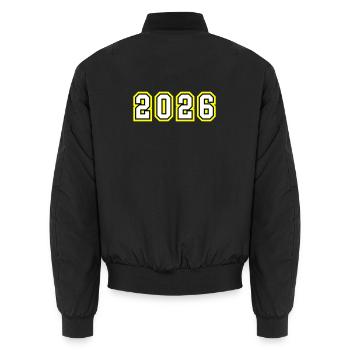 2026 Jahr - Unisex Bomberjacke - Schwarz - Hinten - AI Model Male 185 light (185cm)
