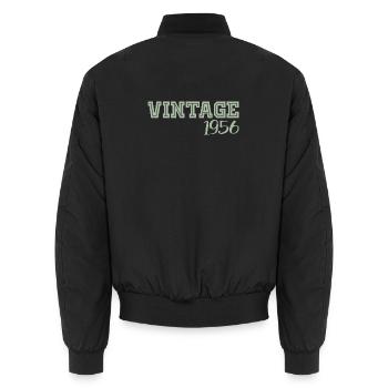 70 Jahre 1956 Vintage Retro Geburtstagsgeschenk - Unisex Bomberjacke - Schwarz - Hinten - AI Model Male 185 light (185cm)