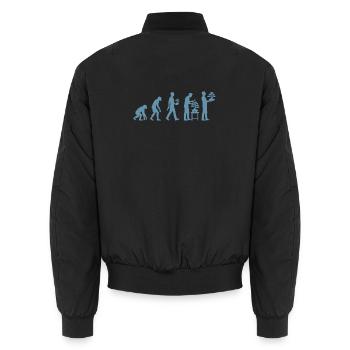 Japanese Bonsai Tree Plant Evolution Bonsai - Unisex Bomber Jacket - black - Back - AI Model Male 185 light (185cm)