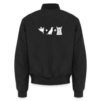 Funny Halloween Dog Ghost - Funny Halloween Dog - Unisex Bomberjacke - Schwarz - Hinten - AI Model Male 185 light (185cm)