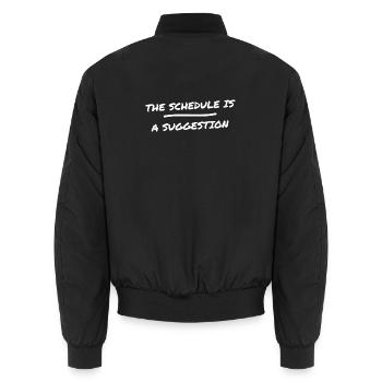 Arzthelferin Kittel Sprechstunde MFA Praxisteam Pr - Unisex Bomberjacke - Schwarz - Hinten - AI Model Male 185 light (185cm)