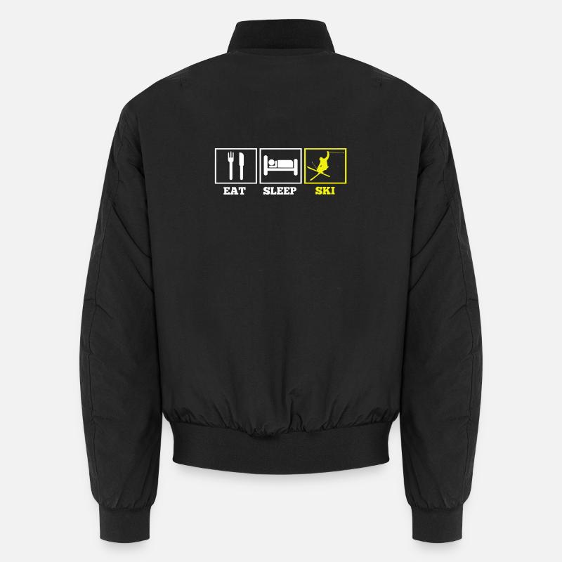 eat sleep SKI - Unisex Bomberjacke - Schwarz