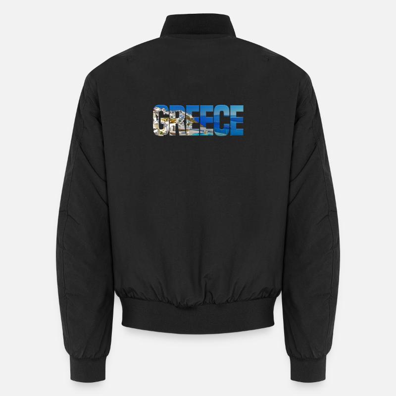 Greece Coastal Panorama Collage Unisex Bomber Jacket