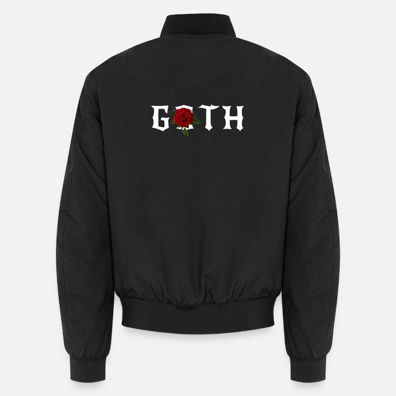 Goth , thème gothique avec une rose rouge Bomber unisexe