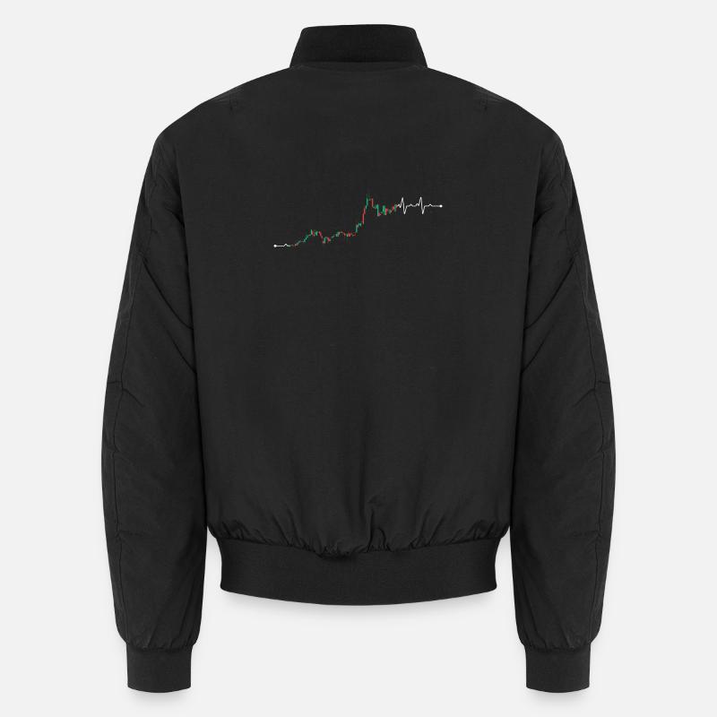 Pulse Chart Heartbeat Finance - Unisex Bomber Jacket - black