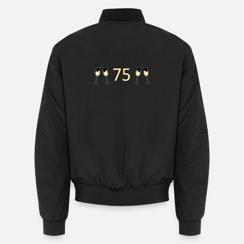 75th Birthday 75th Anniversary 75 Number 75 black Unisex Bomber Jacket