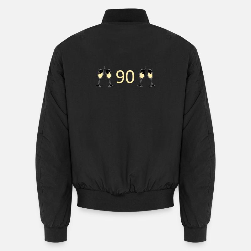 90th Birthday 90th Anniversary 90 Number 90 white Unisex Bomber Jacket
