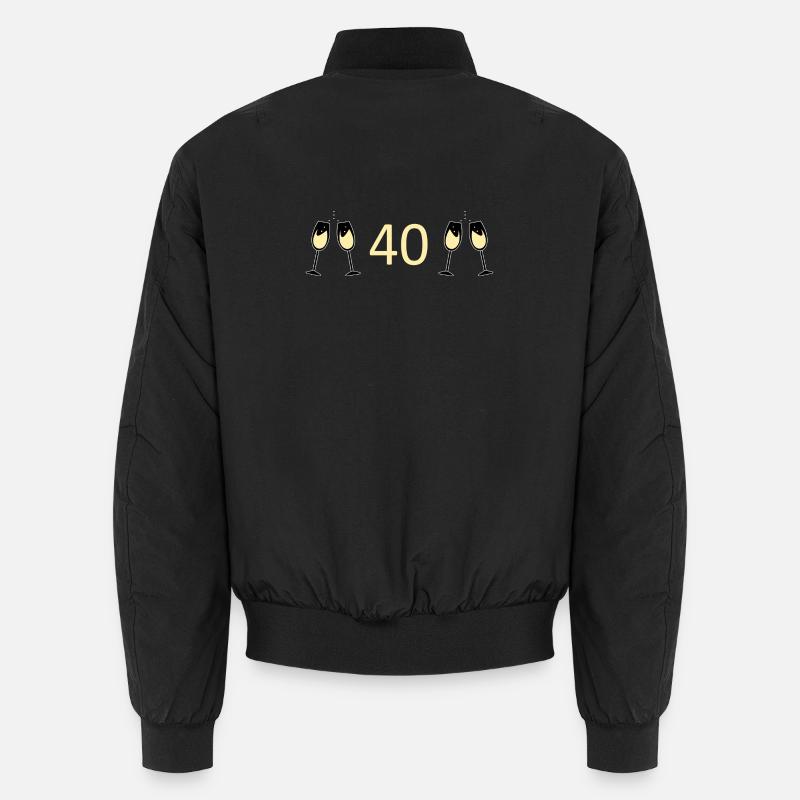 40th Birthday 40th Anniversary 40 Number 40 white Unisex Bomber Jacket