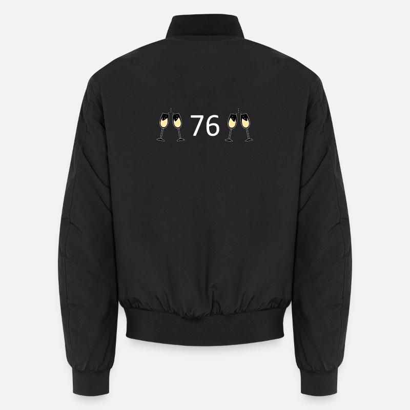 76e anniversaire 76 ans 76 Numéro 76 Blanc Bomber unisexe