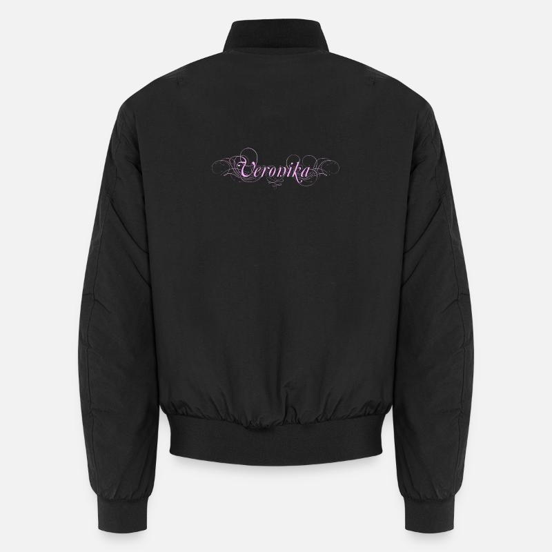 Lettrage VERONIKA avec lignes décoratives Bomber unisexe