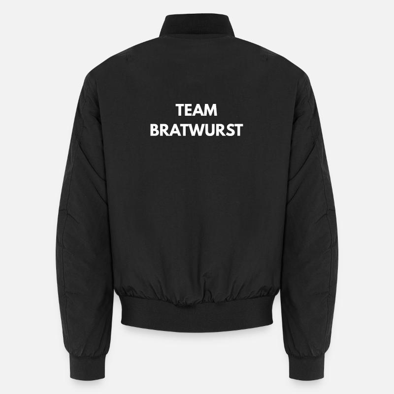 Team Bratwurst – Lustiger Spruch - Unisex Bomberjacke - Schwarz