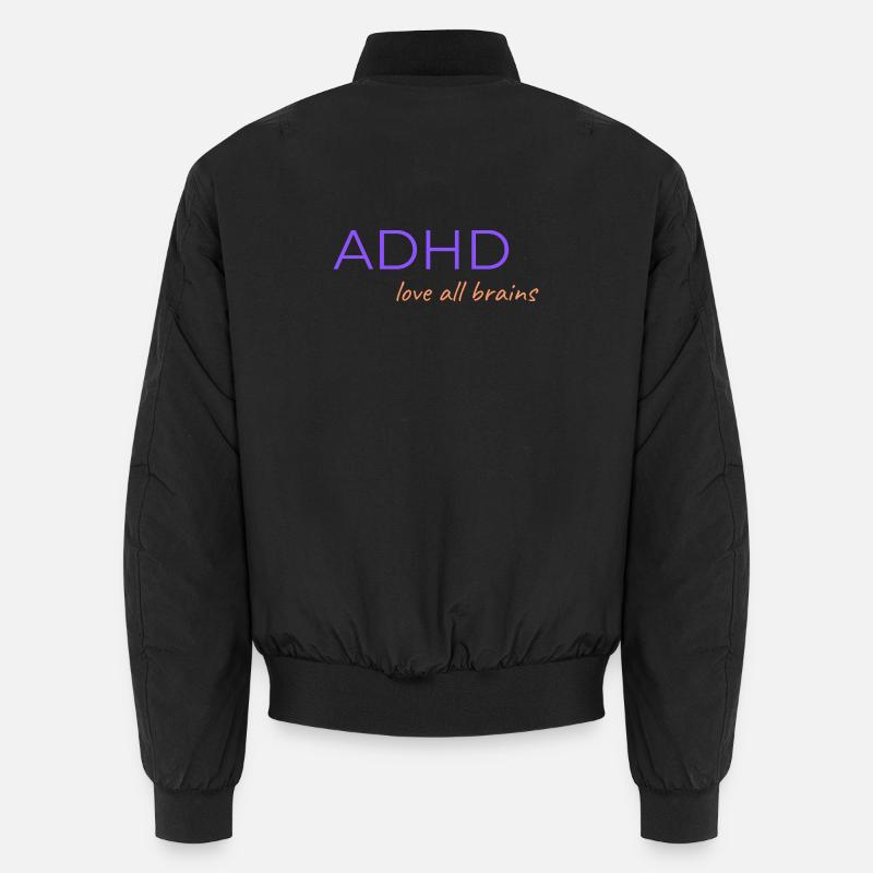 ADHD Liebe alle Gehirne - Unisex Bomberjacke - Schwarz