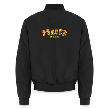 Prag gegründet 1986 - Unisex Bomberjacke - Schwarz - Hinten - AI Model Male 185 light (185cm)