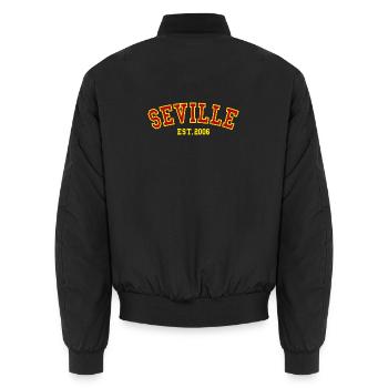 Sevilla gegründet 2006 - Unisex Bomberjacke - Schwarz - Hinten - AI Model Male 185 light (185cm)