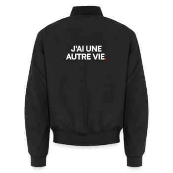 J'ai une autre vie - Bomber unisexe - noir - Dos - AI Model Male 185 light (185cm)