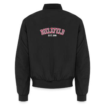 Bielefeld Est. 1996 - Unisex Bomber Jacket - black - Back - AI Model Male 185 light (185cm)