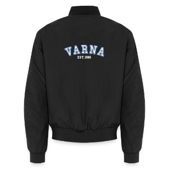 Varna Est. 1986 - Unisex Bomber Jacket - black - Back - AI Model Male 185 light (185cm)