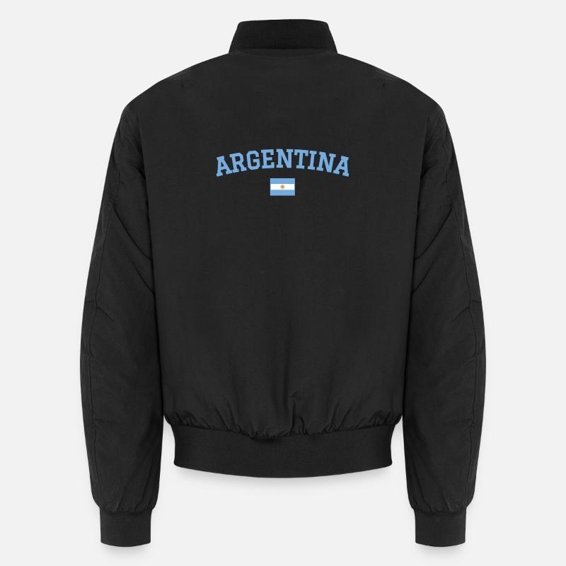 Argentina Flag Design Blue - Unisex Bomber Jacket - black