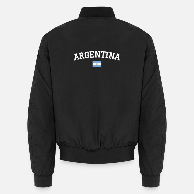 Argentina Flag Design White Unisex Bomber Jacket