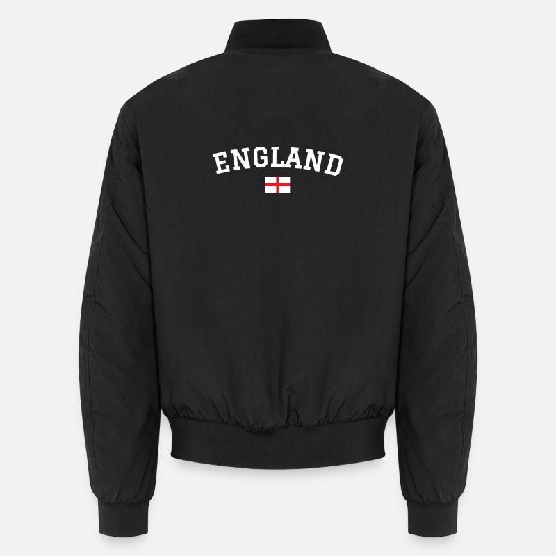 Drapeau anglais Dessin blanc - Bomber unisexe - noir