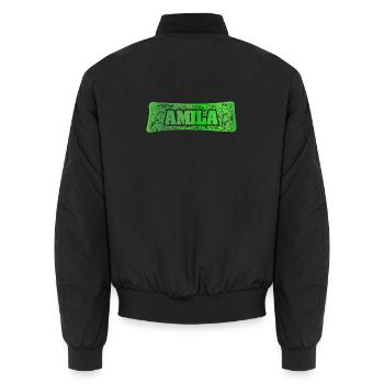 Frau Amila - Unisex Bomberjacke - Schwarz - Hinten - AI Model Male 185 light (185cm)