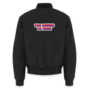 Punkrock-Zitat: Zu betrunken, um zu - Unisex Bomberjacke - Schwarz - Hinten - AI Model Male 185 light (185cm)