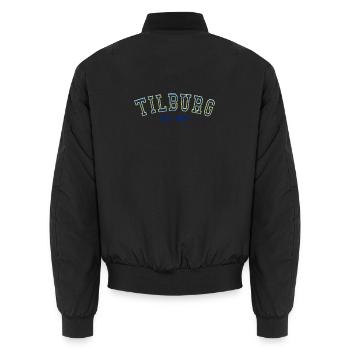 Tilburg gegründet 1976 - Unisex Bomberjacke - Schwarz - Hinten - AI Model Male 185 light (185cm)