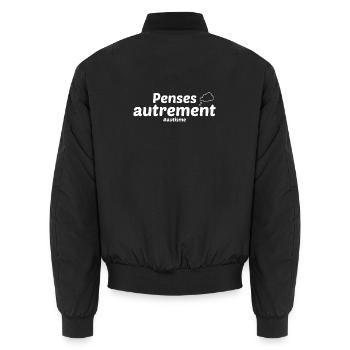 Penses autrement autisme - Bomber unisexe - noir - Dos - AI Model Male 185 light (185cm)