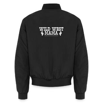 Mama Geschenk Wild West Country Western - Unisex Bomberjacke - Schwarz - Hinten - AI Model Male 185 light (185cm)