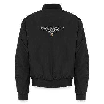Christliches Geschenk Gnade Glaube Moderner Christ - Unisex Bomberjacke - Schwarz - Hinten - AI Model Male 185 light (185cm)