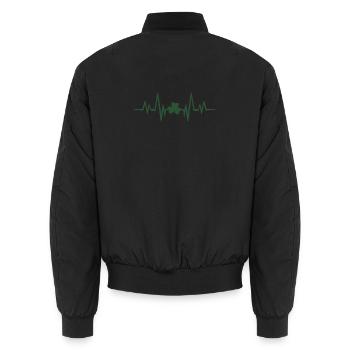 Kleeblatt-Herzschlag - Unisex Bomberjacke - Schwarz - Hinten - AI Model Male 185 light (185cm)