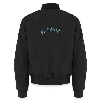 Herzschlag Fahrrad Radfahrer Geschenk - Unisex Bomberjacke - Schwarz - Hinten - AI Model Male 185 light (185cm)