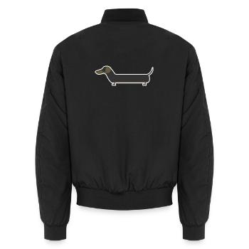 dachshund - Unisex Bomber Jacket - black - Back - AI Model Male 185 light (185cm)