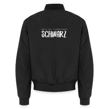 Farbenfrohes Schwarz Typo - Unisex Bomberjacke - Schwarz - Hinten - AI Model Male 185 light (185cm)