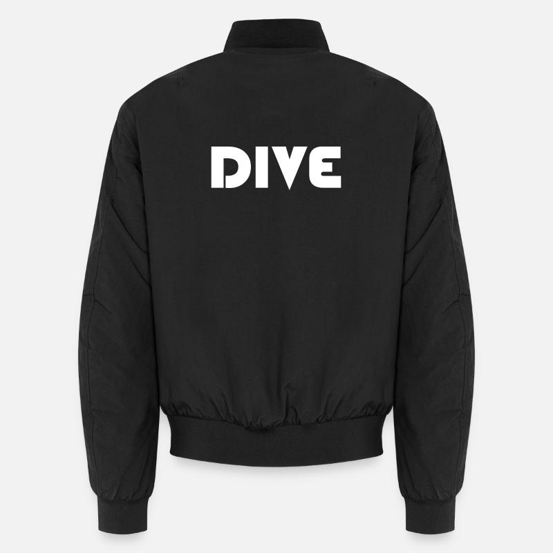 dive diver freediving diver dive icon logo Unisex Bomber Jacket