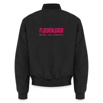 Fliesenleger Design - Unisex Bomberjacke - Schwarz - Hinten - AI Model Male 185 light (185cm)